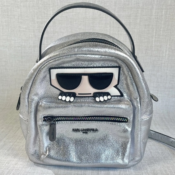 Karl Lagerfeld Silver Mini Backpack - Picture 4 of 13